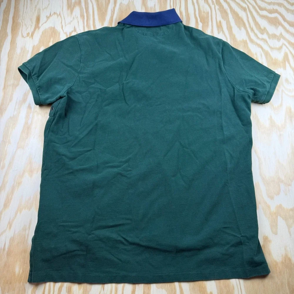 Polo Ralph Lauren Big Pony Custom Fit Green Blue Sash Polo Shirt Mens XL